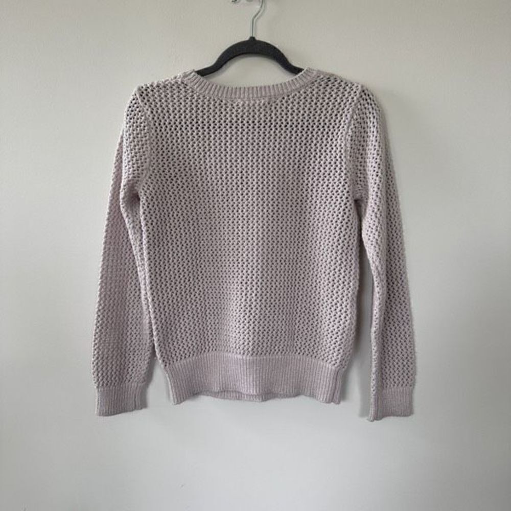 Andrea Jovine Grey Open Weave Knit Sweater